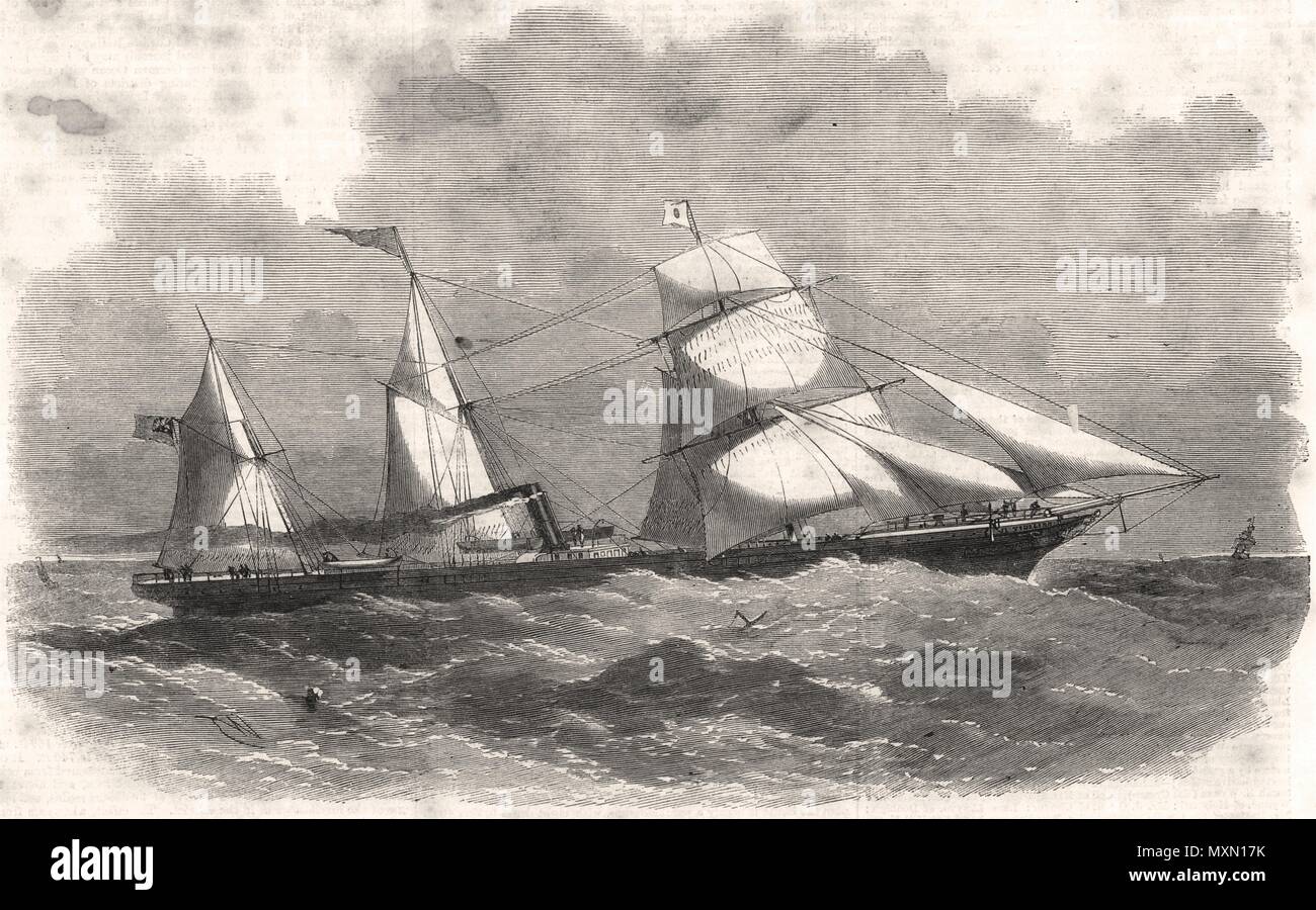 Die neue Schraube - Dampfgarer Sicilia. Schiffe 1861. Die Illustrated London News Stockfoto