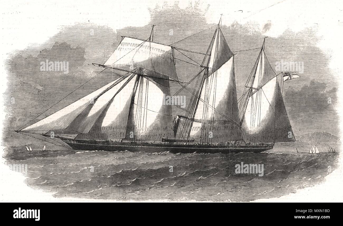 'Kaiser' Yacht. Geschenk der britischen Regierung an den Kaiser von Japan 1857. Die Illustrated London News Stockfoto