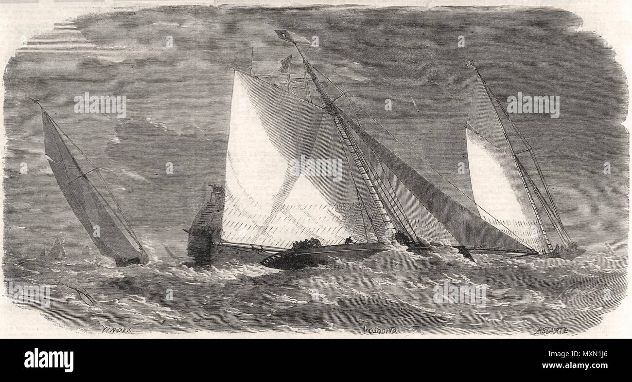 Thames Yacht entspricht Royal Thames Yacht Club. England 1864. Die Illustrated London News Stockfoto