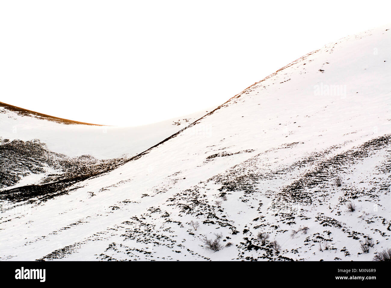 Die Monts Dore im Winter, Massiv von Sancy, regionaler Naturpark der Vulkane der Auvergne, Puy de Dome Department, Auvergne, Frankreich Stockfoto