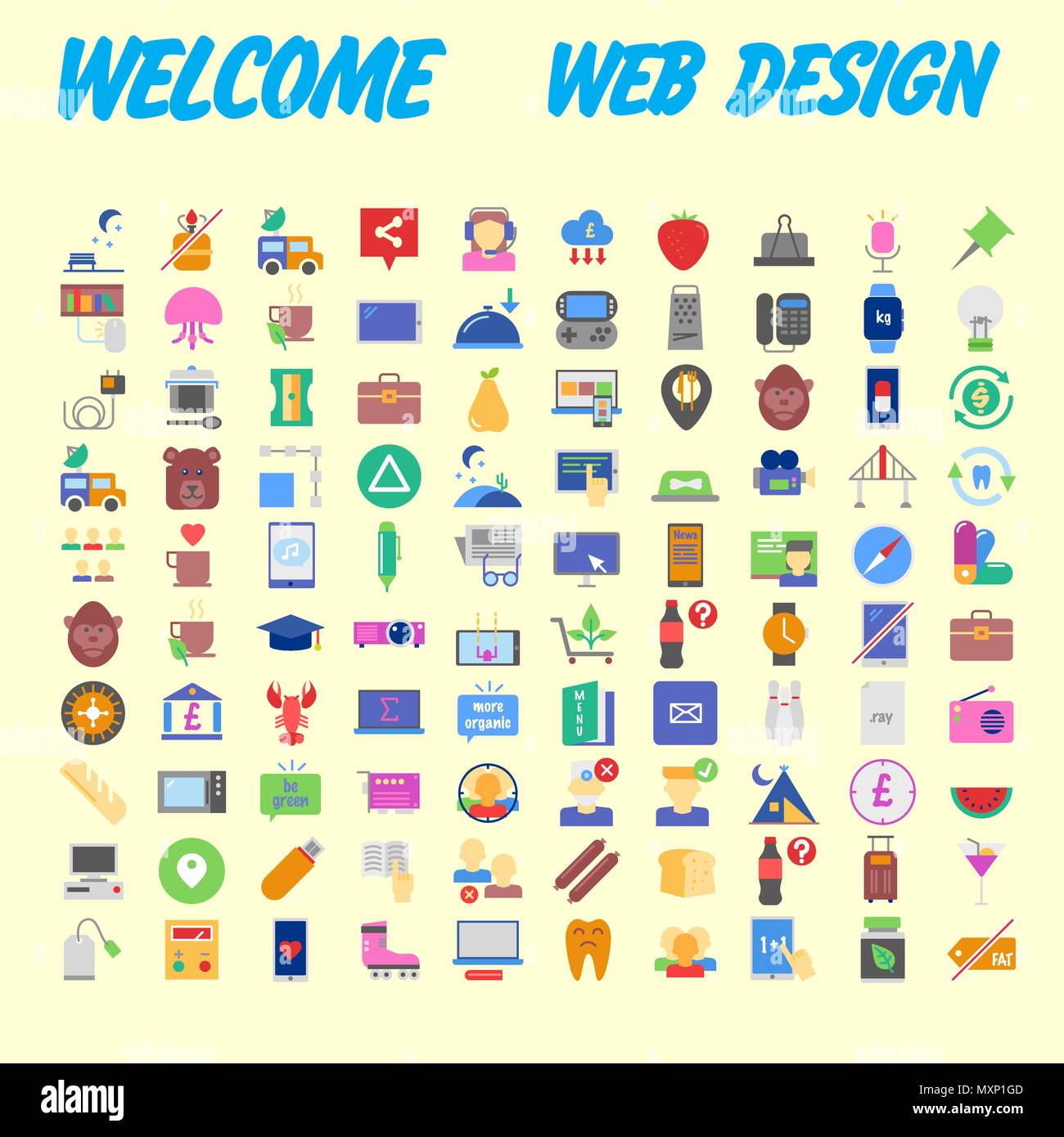 Trendy flache Linie icon Pack für Designer und Entwickler. Symbole für soziale Medien, soziale Netzwerk, Kommunikation, Digital Marketing, für Websites und Mo Stock Vektor