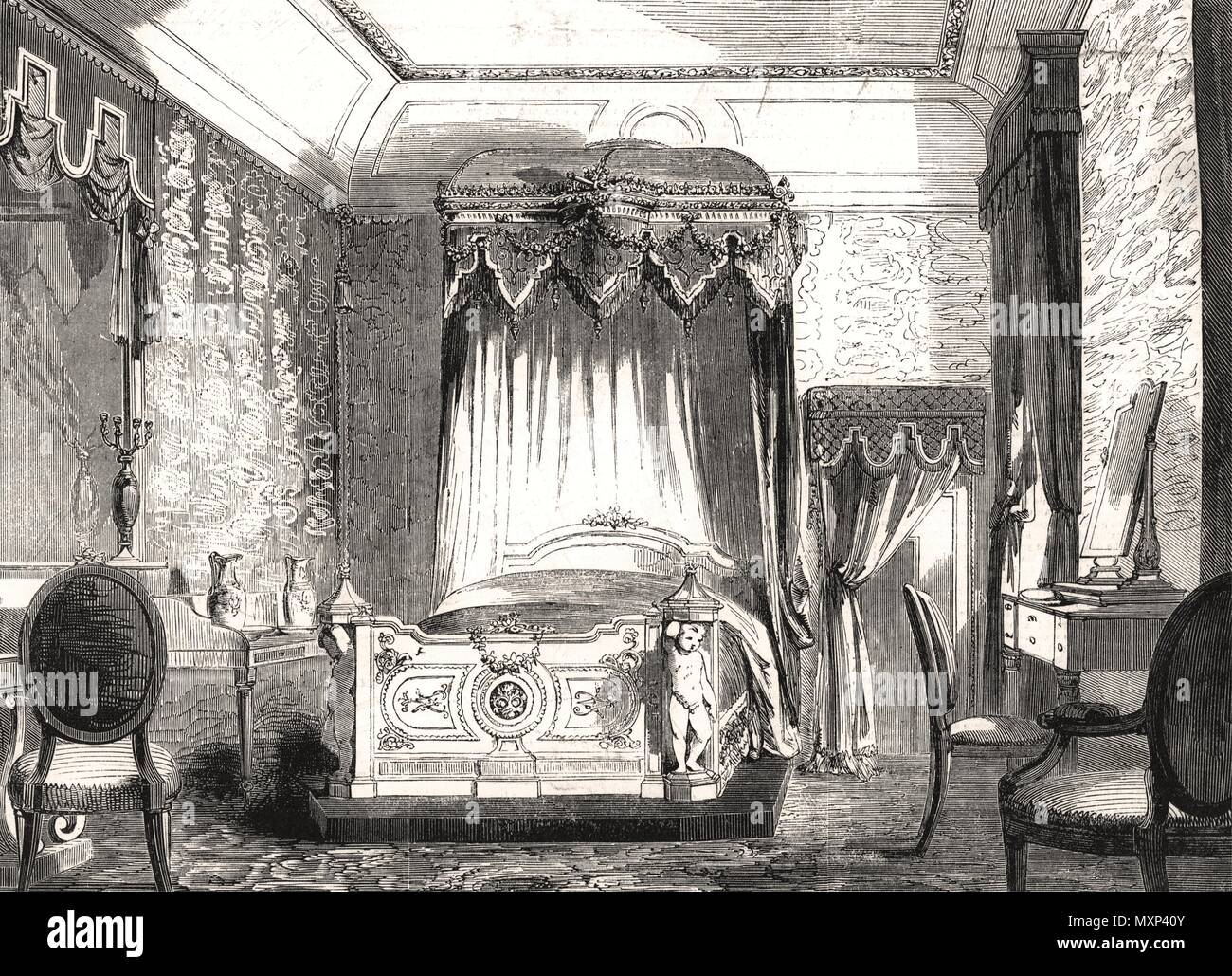 Der Staat - Zimmer, Buckingham Palace. London 1855. Die Illustrated London News Stockfoto
