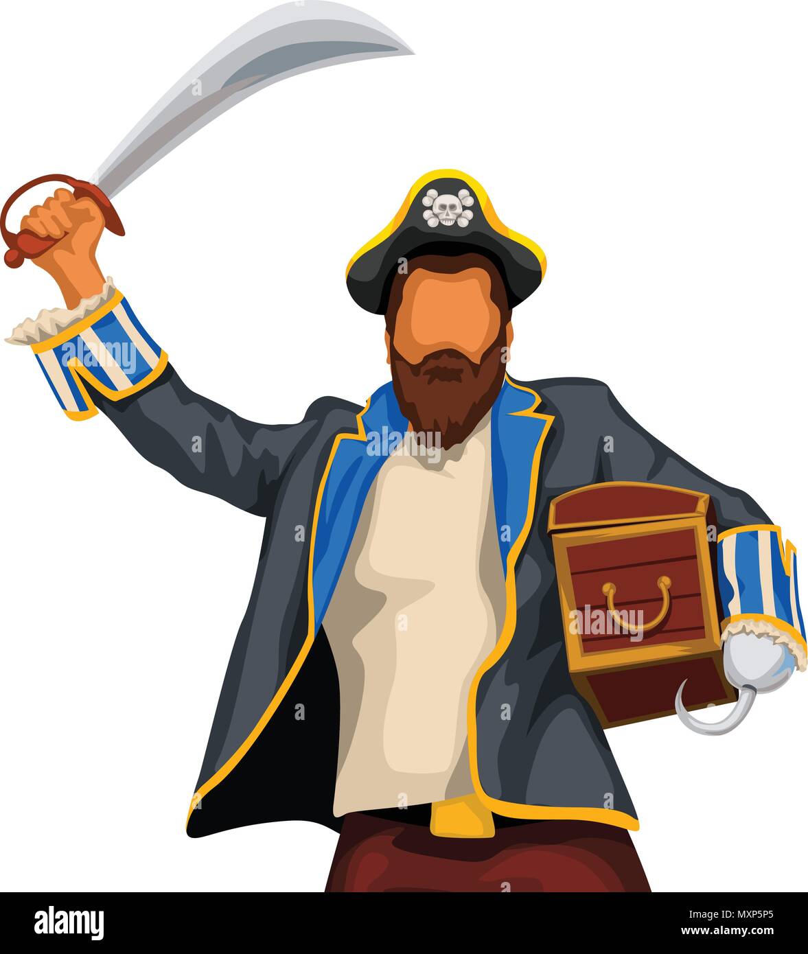 Pirate holding Brust Stock Vektor