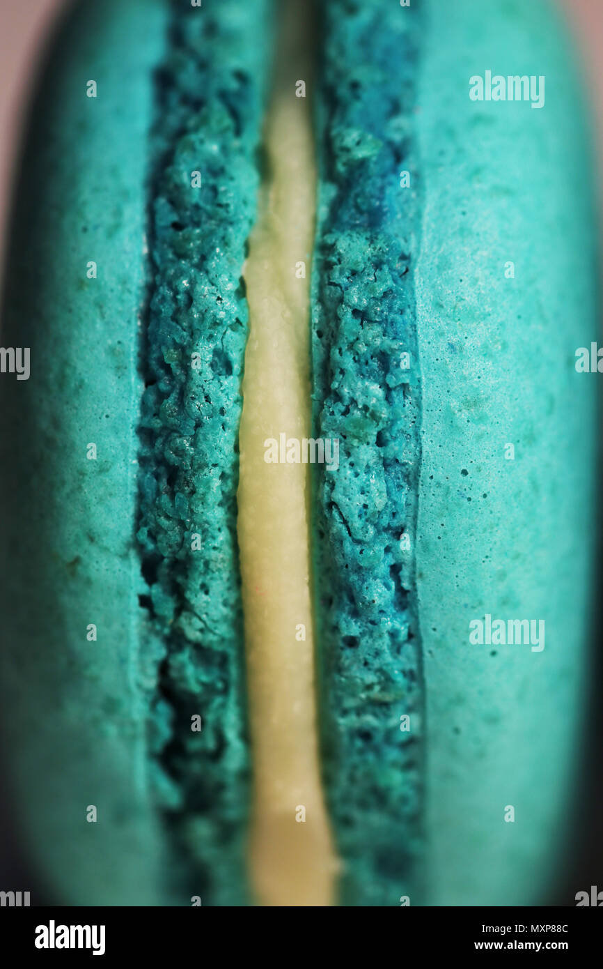 Schöne bunte Makronen essen Foto close up Stockfoto