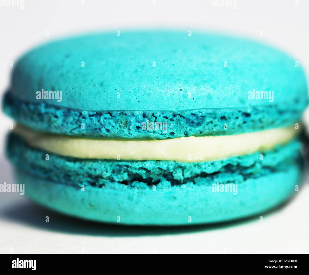 Schöne bunte Makronen essen Foto close up Stockfoto