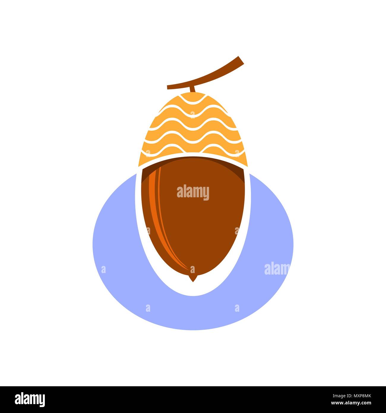 Reif Acorn Symbol. Herbst Eiche Mutter und Saatgut Logo Stock Vektor