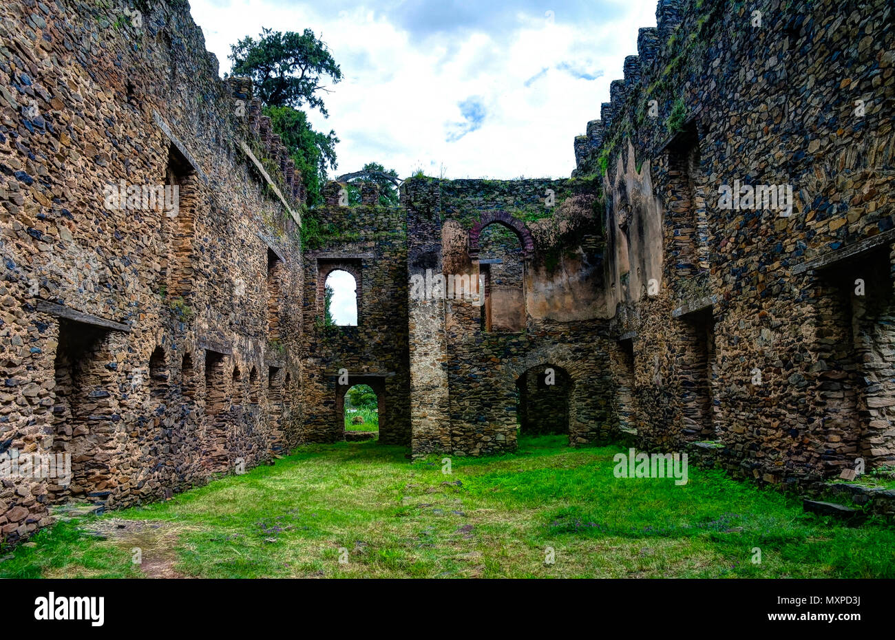 Bakaffa's Palace in Fasil Ghebbi in Gondar, Äthiopien Stockfoto