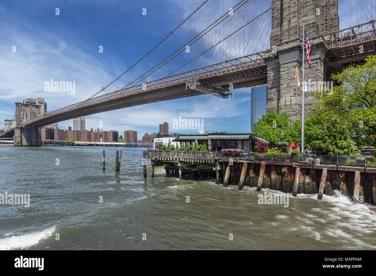 Das River Café auf dem East River in Brooklyn Stockfoto