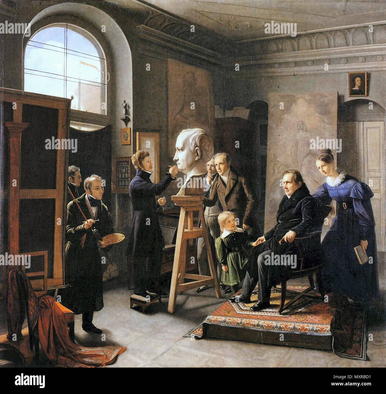 Carl Christian Vogel von Vogelstein - Ludwig Tieck sitzenden in Angers das Porträt Bildhauer David d' Stockfoto