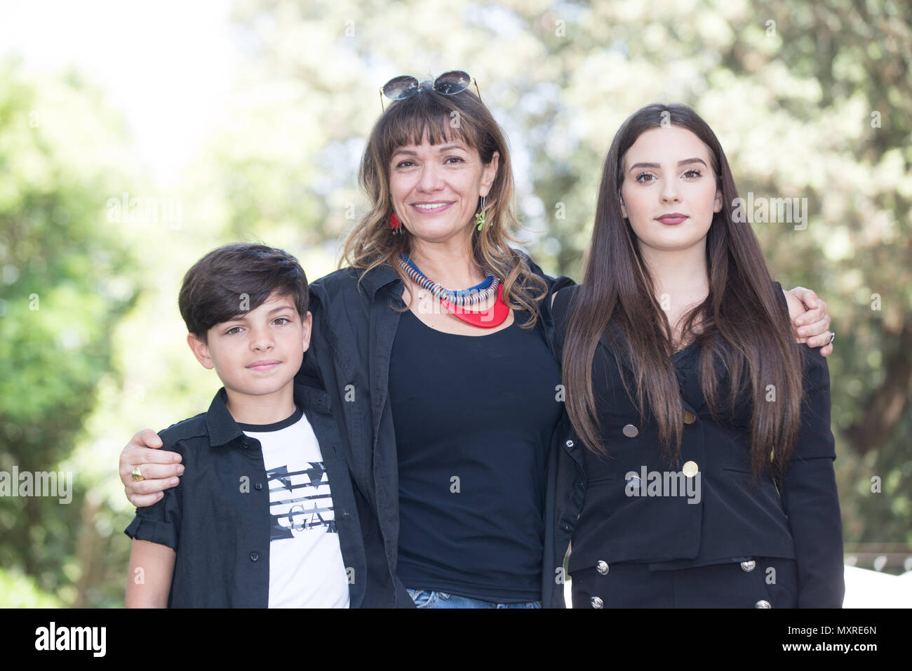 Rom, Italien. 04 Juni, 2018. Paola Randi, Luca Esposito und Chiara Stella Riccio Photocall im Casa del Cinema in Rom von der italienischen Film "Tito e gli Alieni 'Credit: Matteo Nardone/Pacific Press/Alamy leben Nachrichten Stockfoto