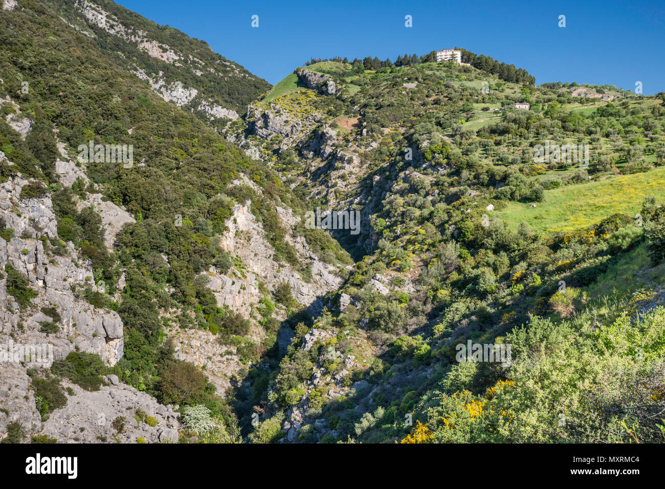 Abisso del Bifurto Bifurto (Abgrund), in der Nähe von Cerchiara di Calabria, Polinno Massiv, südlichen Apennin, Nationalpark Pollino, Kalabrien, Italien Stockfoto