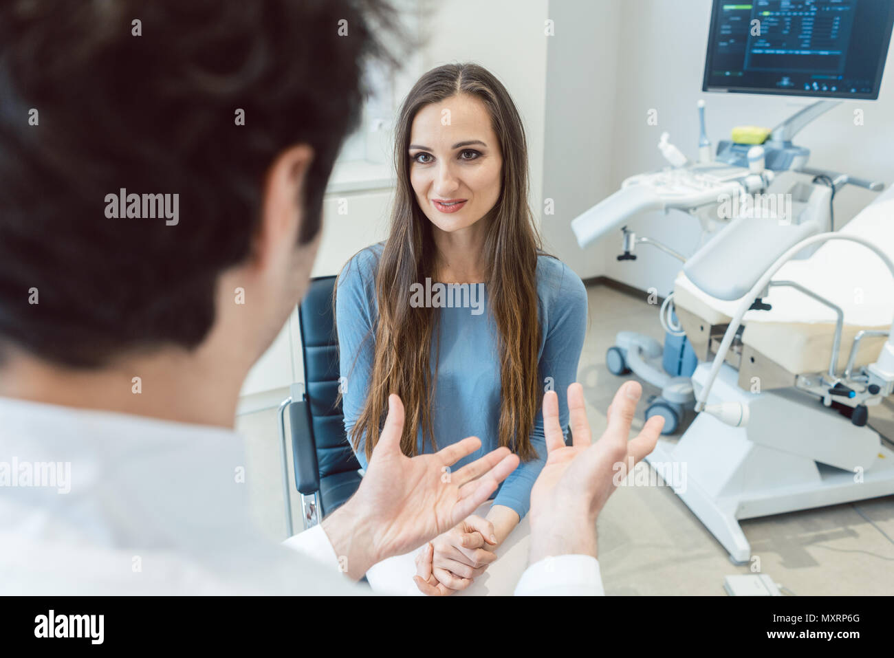 Frau Besuch beim Frauenarzt Arzt Stockfoto