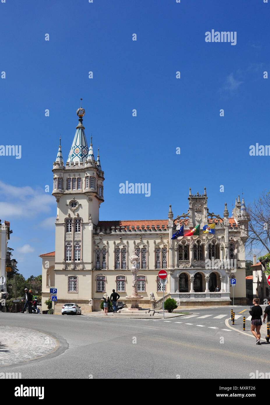 Die städtischen Gebäude (Rathaus), Sintra (in der Nähe von Lissabon), Portugal Stockfoto