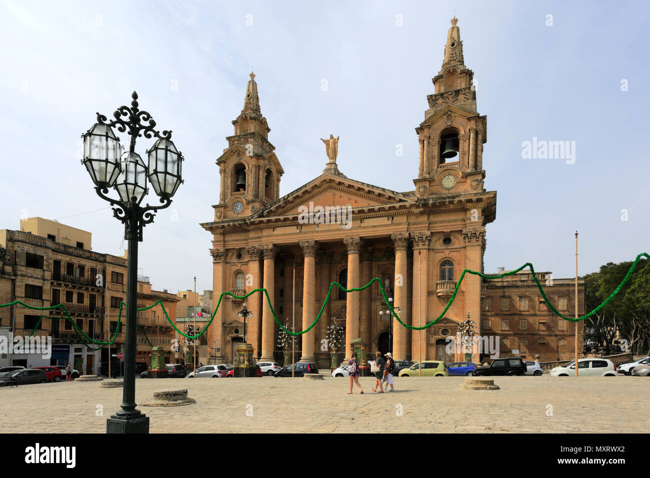 Die Pfarrkirche St. Publius, oder Floriana Pfarrkirche, Valletta, Malta Stockfoto