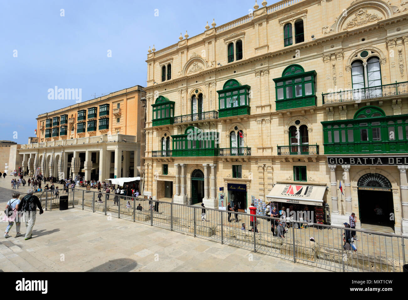 Street Scene, Trio ir Repubblika, Valletta, Malta Stockfoto