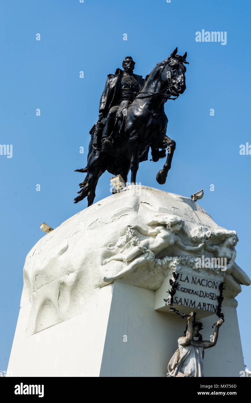 Plaza de San Martín und Denkmal für José de San Martín. Lima, Peru. Stockfoto