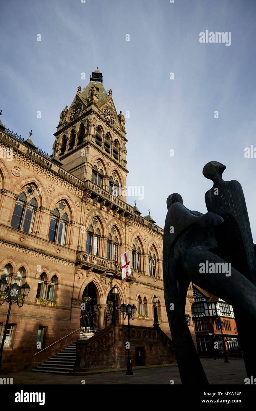 Wahrzeichen Gothic Revival Chester Rathaus Northgate Street Stadt Chester, Cheshire, England. benannte Grad II * denkmalgeschützte Gebäude von Architekt Willi Stockfoto