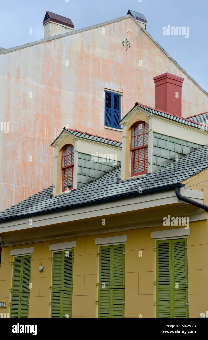 Verschiedene Farben, Texturen und Architektur rund um New Orleans, Louisiana Stockfoto