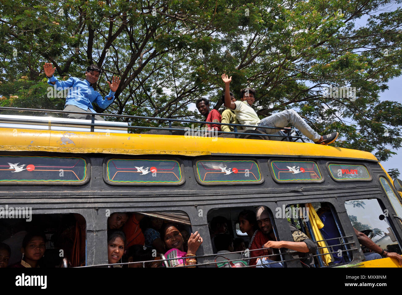 Indien, Orissa, Puri, Local Bus Stockfoto