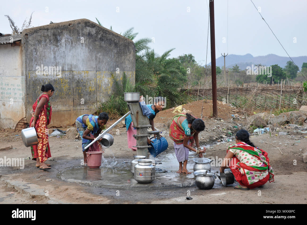 Indien, Orissa, Puri, Wasserpumpe Stockfoto