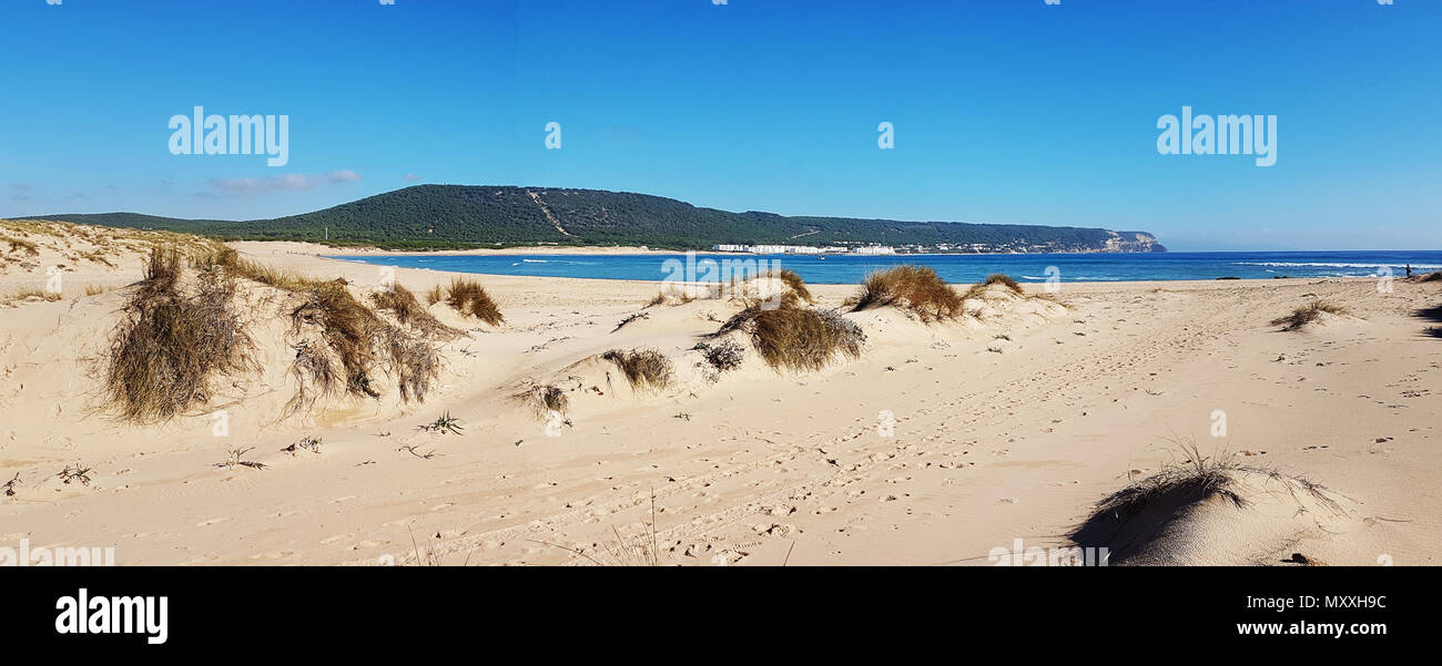 Los Caños de Meca Strand, an der Küste von Cadiz, Spanien Stockfoto