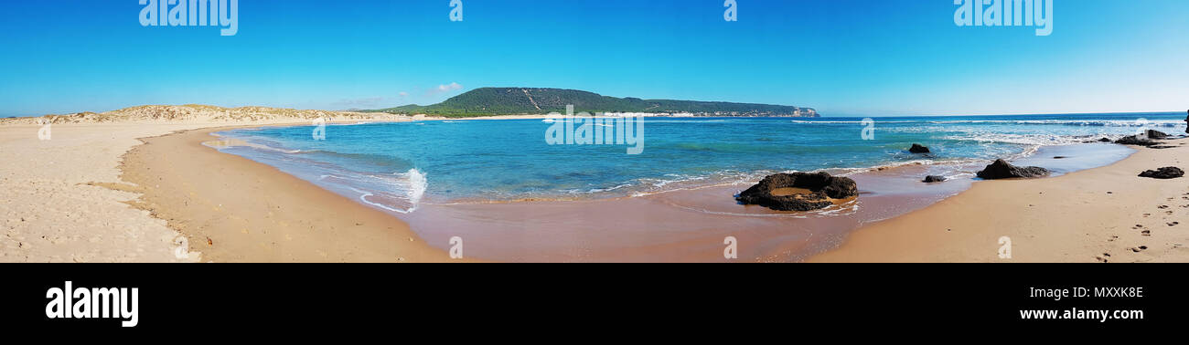 Los Caños de Meca Strand, an der Küste von Cadiz, Spanien Stockfoto