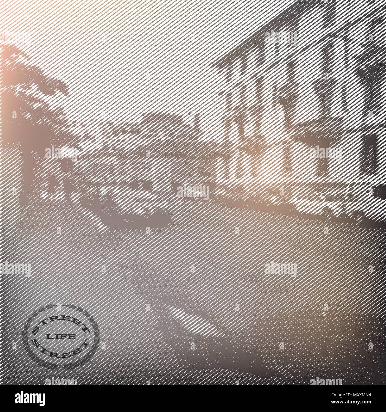 Stylized vector Poster im Retro Style. Stock Vektor