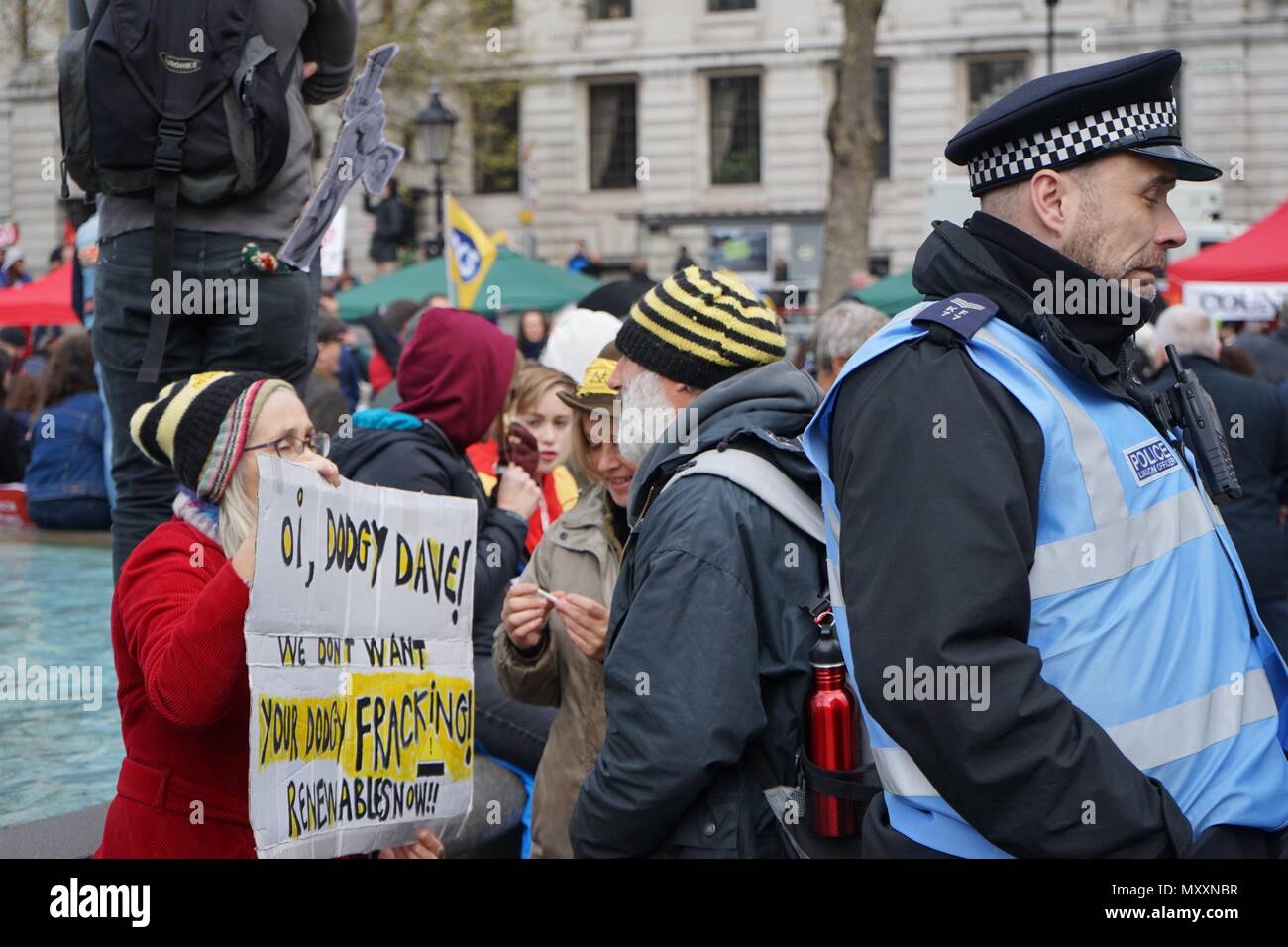 Die London Street Protest Stockfoto