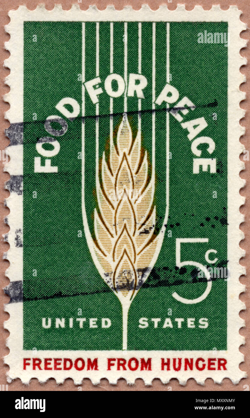 Freiheit von Hunger Essen für den Frieden Briefmarke Stockfoto