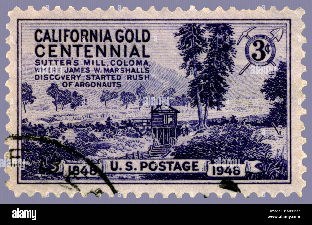 California Gold Rush Stempel Stockfoto