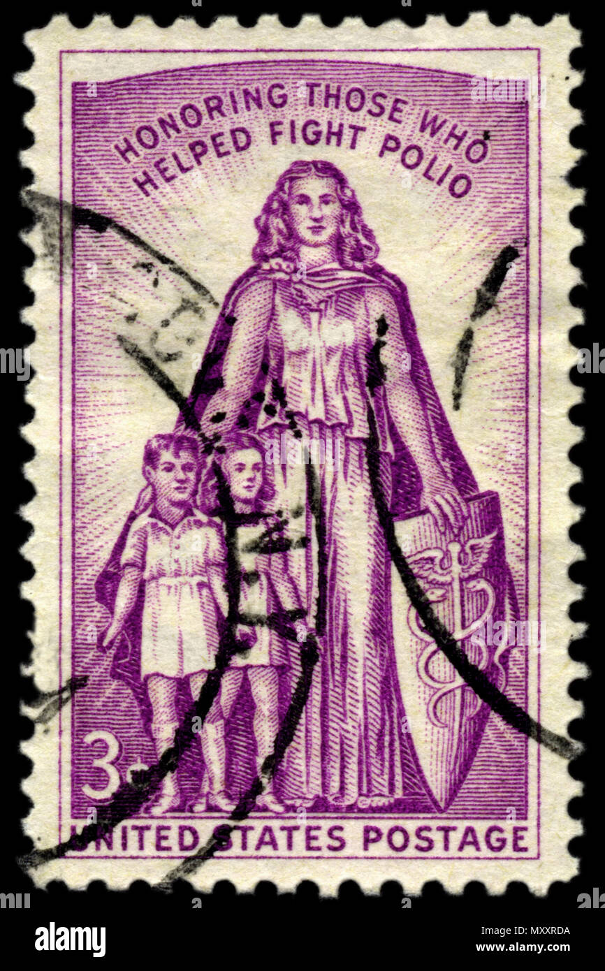 Polio Kämpfer Briefmarke Stockfoto