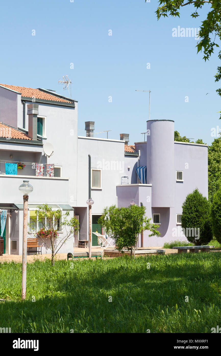 Modernistischen Gehäuse Projekt von Giancarlo De Carlo, Mazzorbo, Venedig, Venetien, Italien Stockfoto