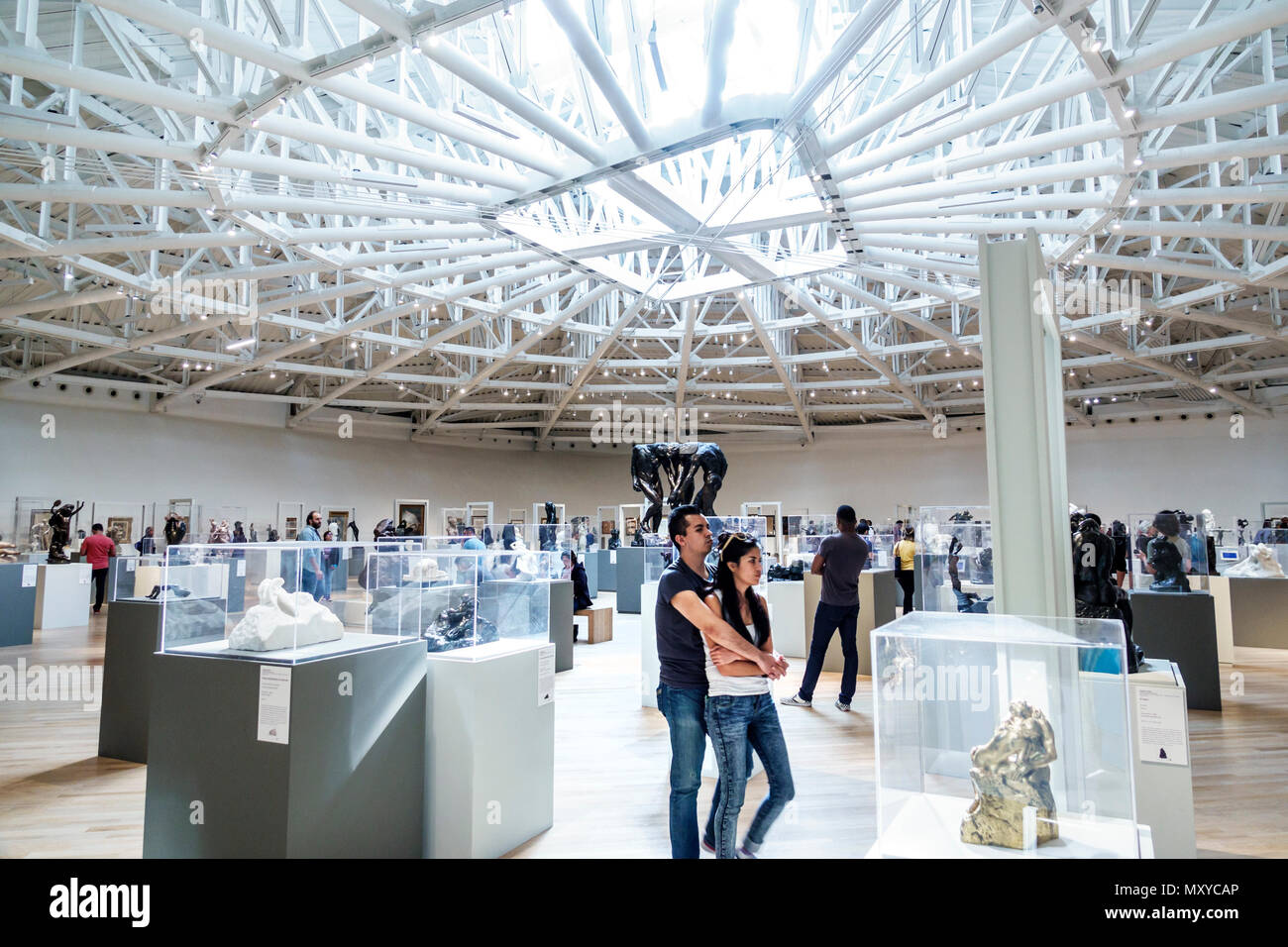 Mexiko-Stadt, Hispanic Mexican, Colonia Granada, Plaza Carso, Museo Soumaya Museum Carlos Slim private Kunstsammlung, innen, Dachfenster, Galerie, Exhi Stockfoto