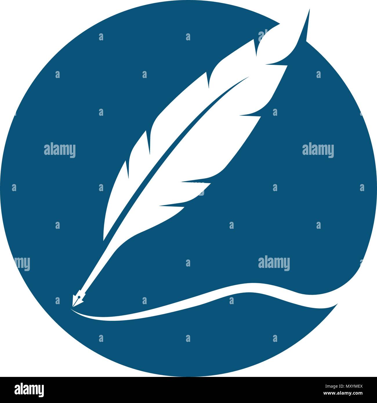 Feather pen Logo template Vector Illustration Stock Vektor