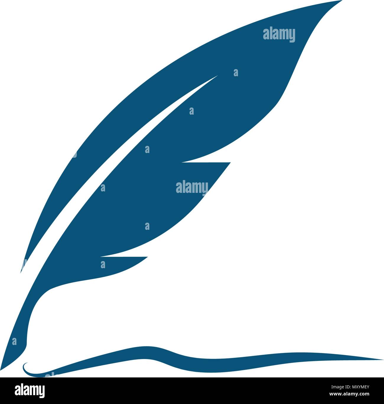 Feather pen Logo template Vector Illustration Stock Vektor