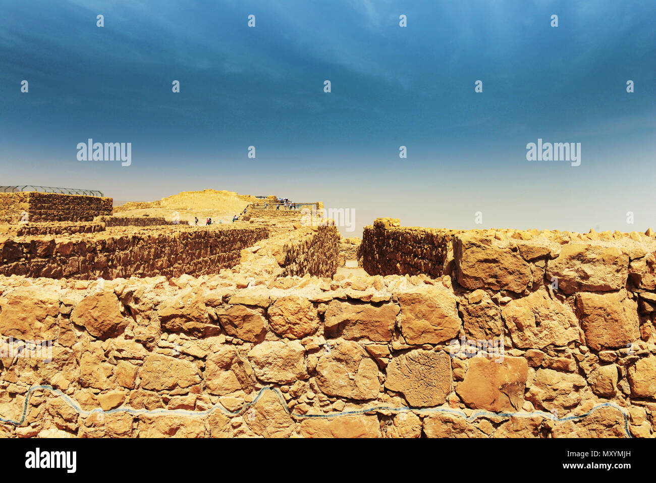 Ruinen der antiken befestigten jüdischen Festung Masada. Stockfoto