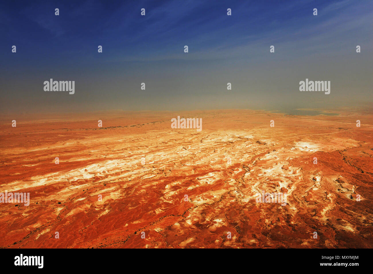 Wunderschöne Wüstenlandschaften von Masada, Israel gesehen. Stockfoto