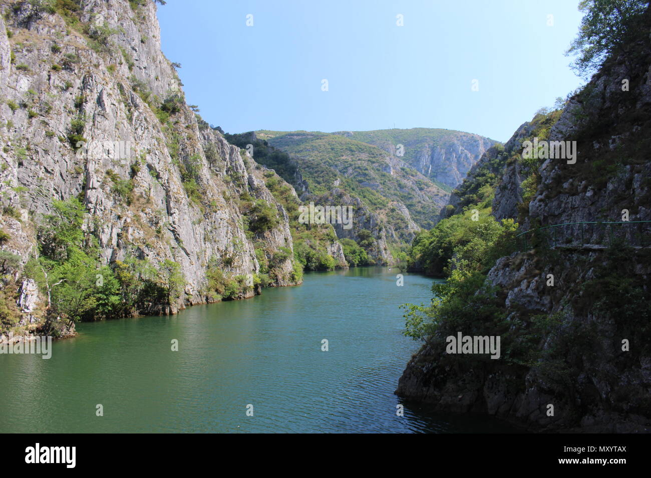 Matka Canyon des Flusses Treska in Mazedonien Stockfoto