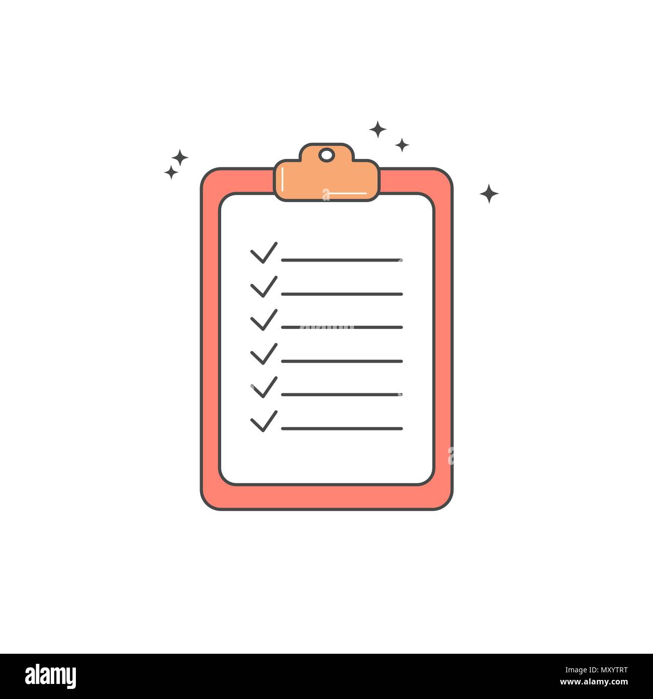 Checkliste Dokument Zwischenablage vektor Symbol auf weißem Hintergrund Stock Vektor