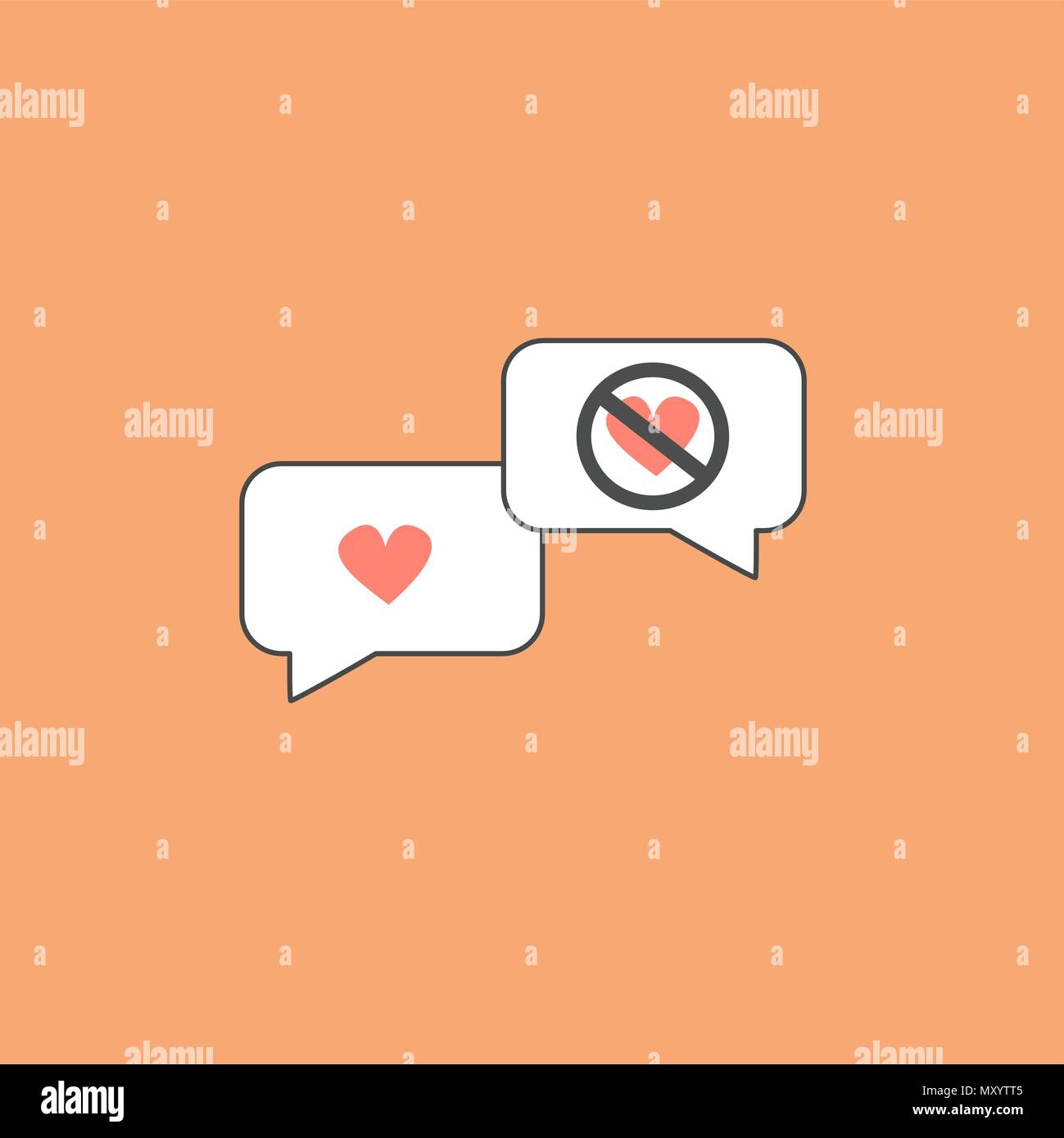 Susse Liebe Chat Dialog Nachricht Vektor Icon Mit Sprechblase Stock Vektorgrafik Alamy
