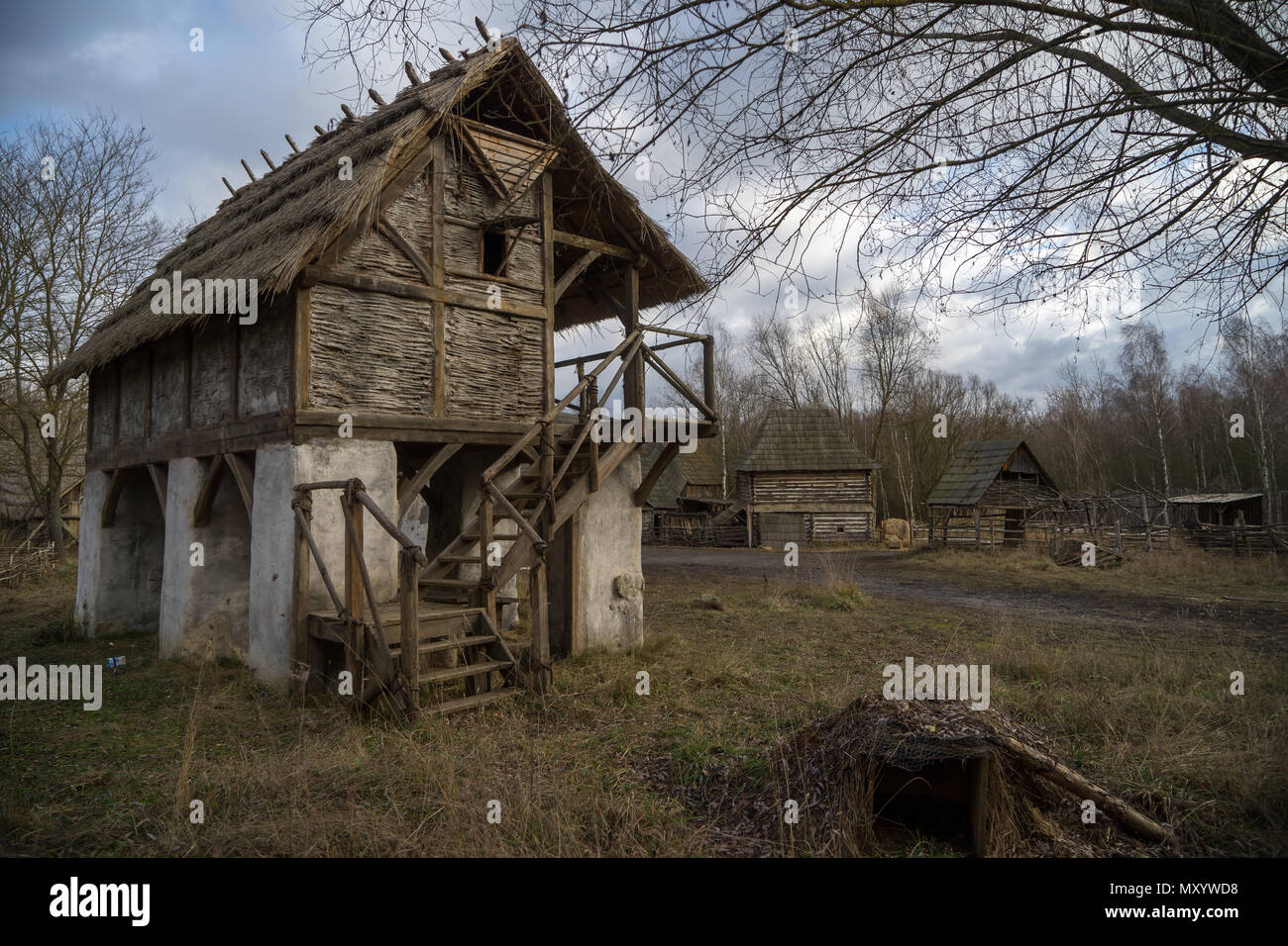 Mittelalterliches Dorf, Prag, Tschechische Republik aufgegeben. Stockfoto