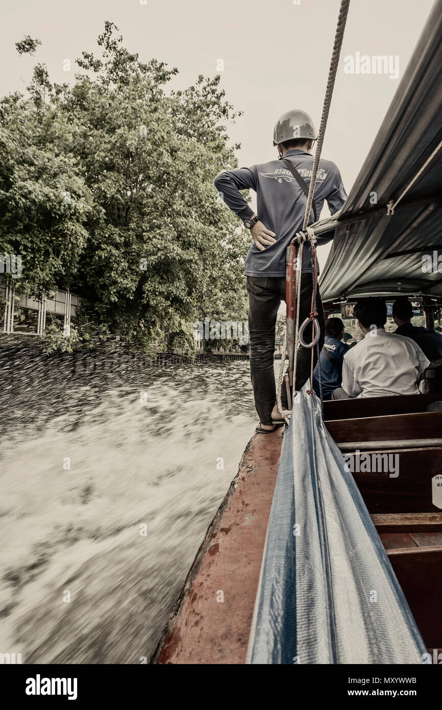 Khlong Saen Saep Express Boat Service, Bangkok, Thailand Stockfoto