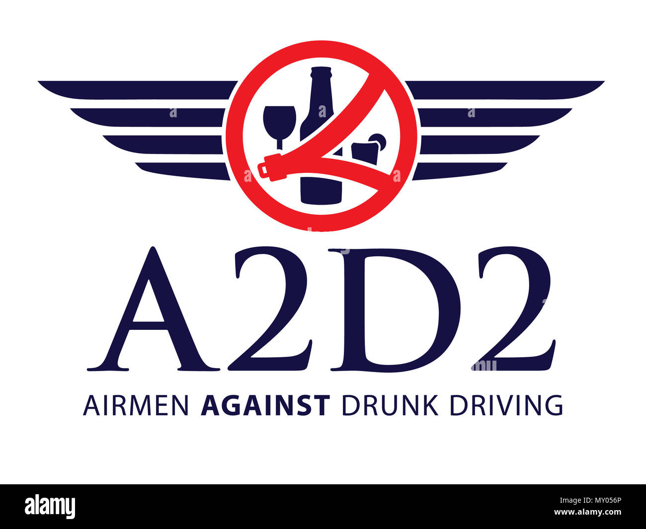 PETERSON AIR FORCE BASE, Colo.-- Flieger gegen Trunkenheit am Steuer Logo für die Peterson Air Force Base, Colo. A2D2 ist eine Organisation von Freiwilligen, die den Colorado Springs Gemeinschaft sicher zu halten und DUIs verhindern, indem freie Fahrten nach Hause, wer lebt oder arbeitet auf Peterson AFB, Schriever AFB oder Cheyenne Mountain Air Force Station. (U.S. Air Force Grafik von Flieger 1. Klasse Dennis Hoffman) Stockfoto