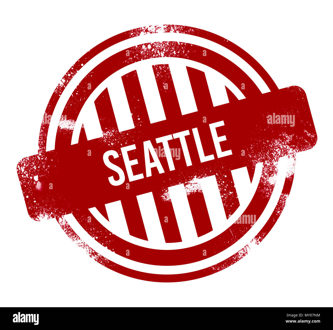 Seattle - Rot grunge-Taste, Stempel Stockfoto