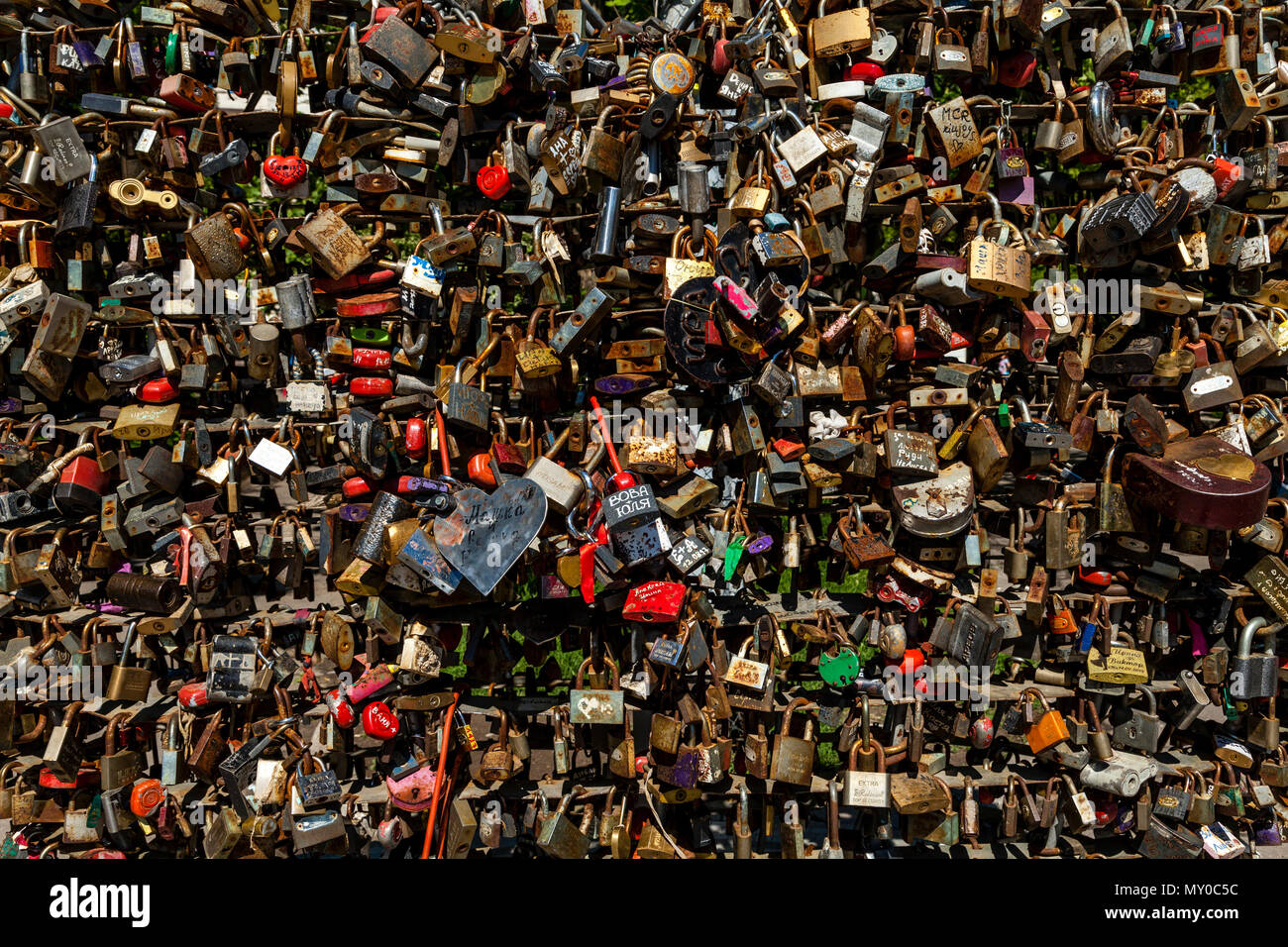 Liebe Vorhängeschlösser, Odessa, Ukraine Stockfoto
