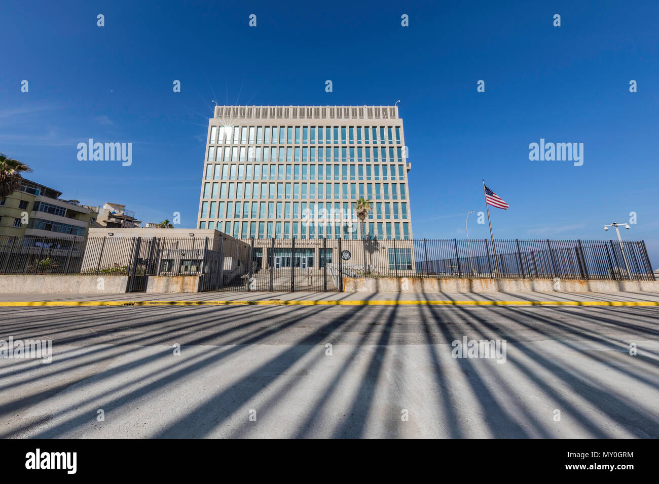 Die Botschaft der Vereinigten Staaten von Amerika, wieder ab dem 20. Juli 2015 in Havanna, Kuba Stockfoto