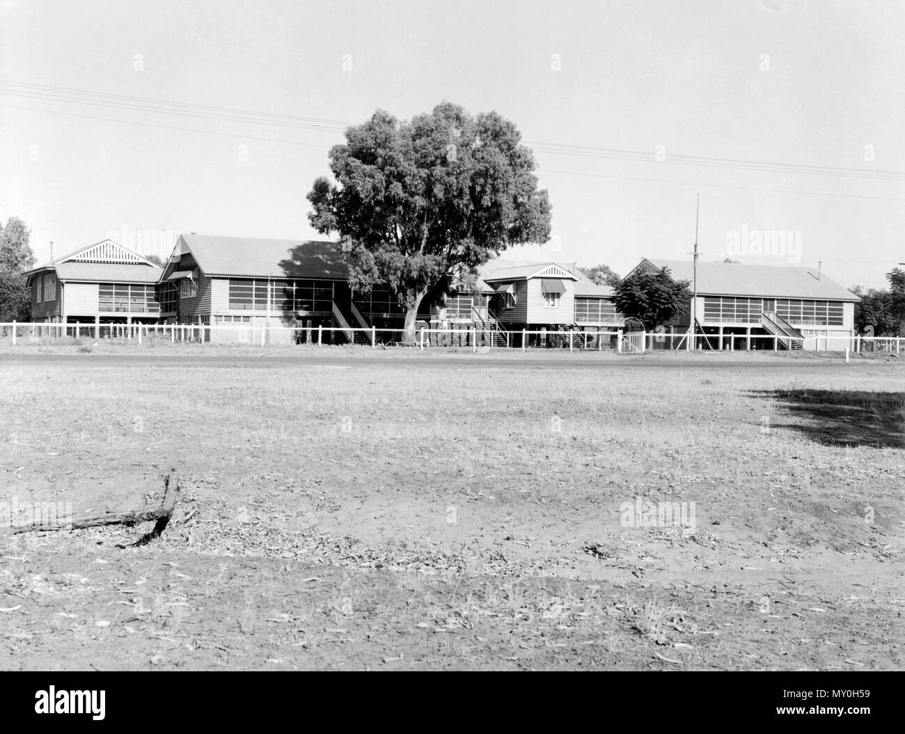 Cunnamulla staatlichen Schule, Januar 1955. Cunnamulla vorläufigen Schule eröffnet am 9. Juli 1877. Es wurde eine staatliche Schule im Jahr 1885. Stockfoto