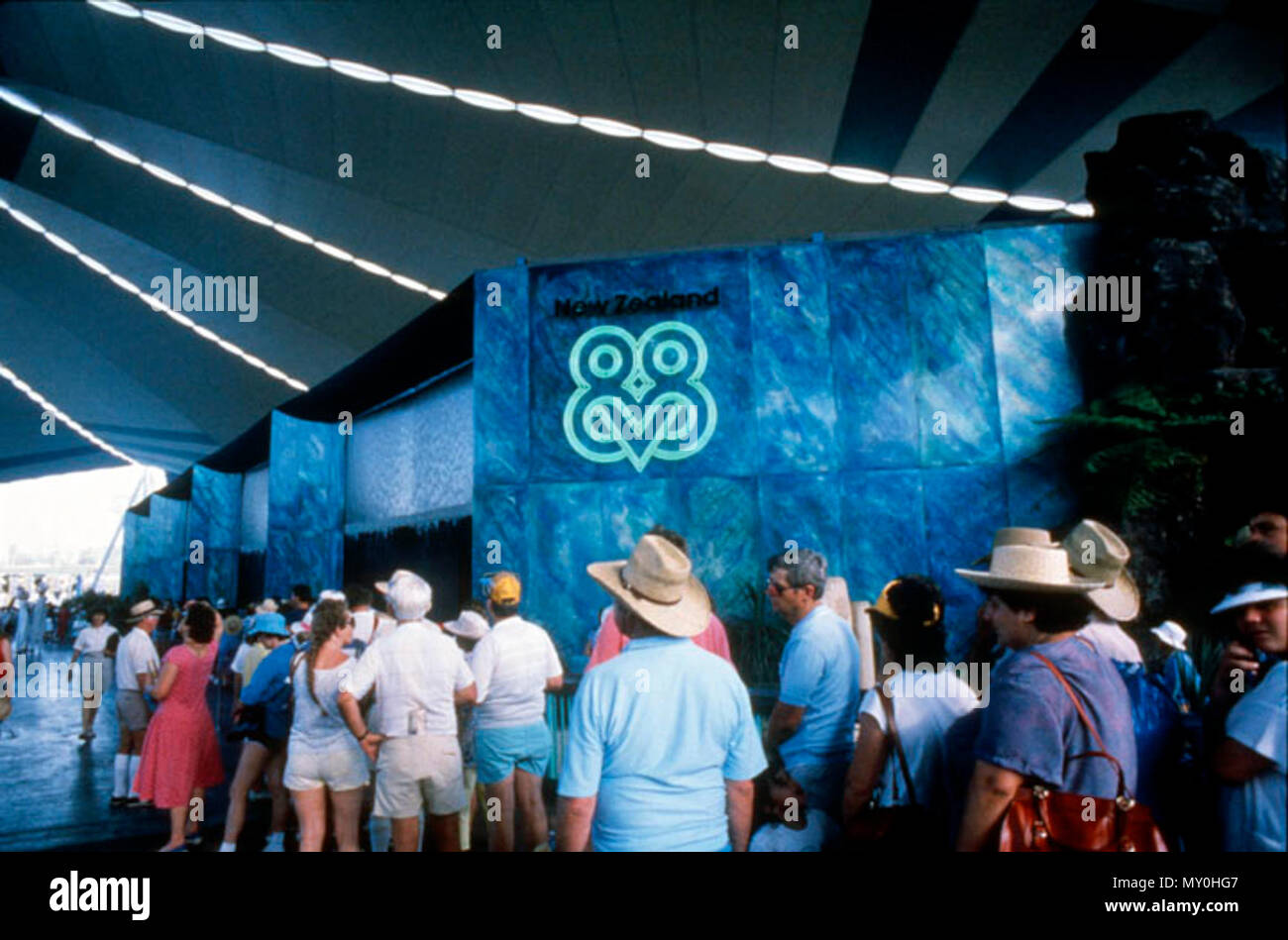 Expo 88 Neuseeland Pavillon Fassade, Brisbane. Stockfoto