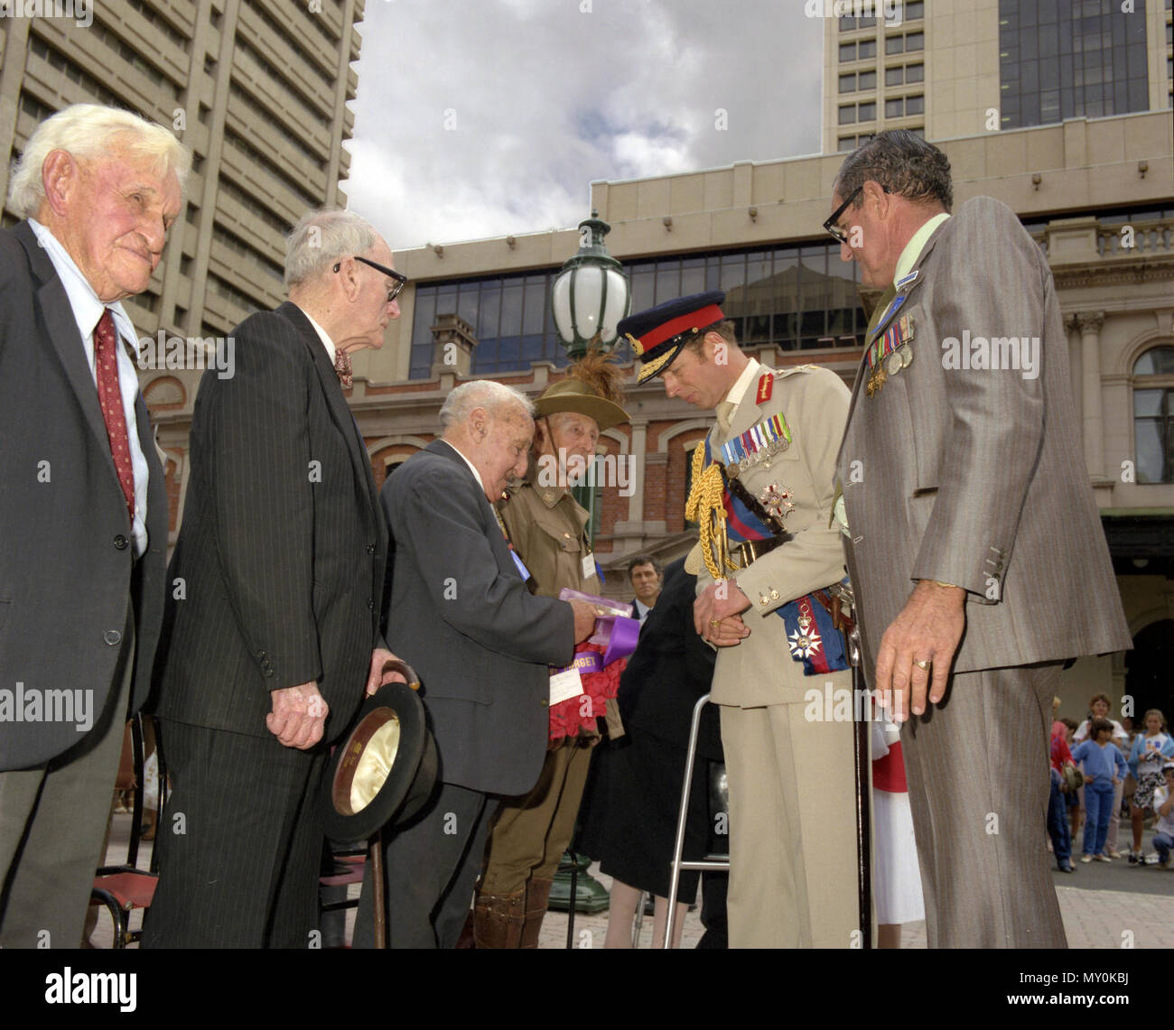 Seine Königliche Hoheit, der Herzog von Kent Gedenken an ANZAC Day, Brisbane. Stockfoto