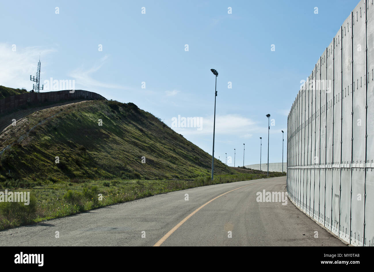 Grenzzaun in der Nähe von San Diego Stockfoto